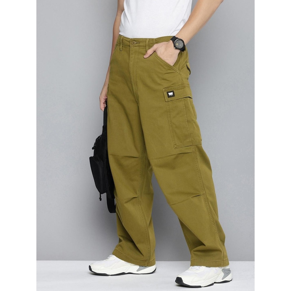 Levis Cargo Pants Mens Size 33x32 Olive Green Loose Fit Rugged Woven